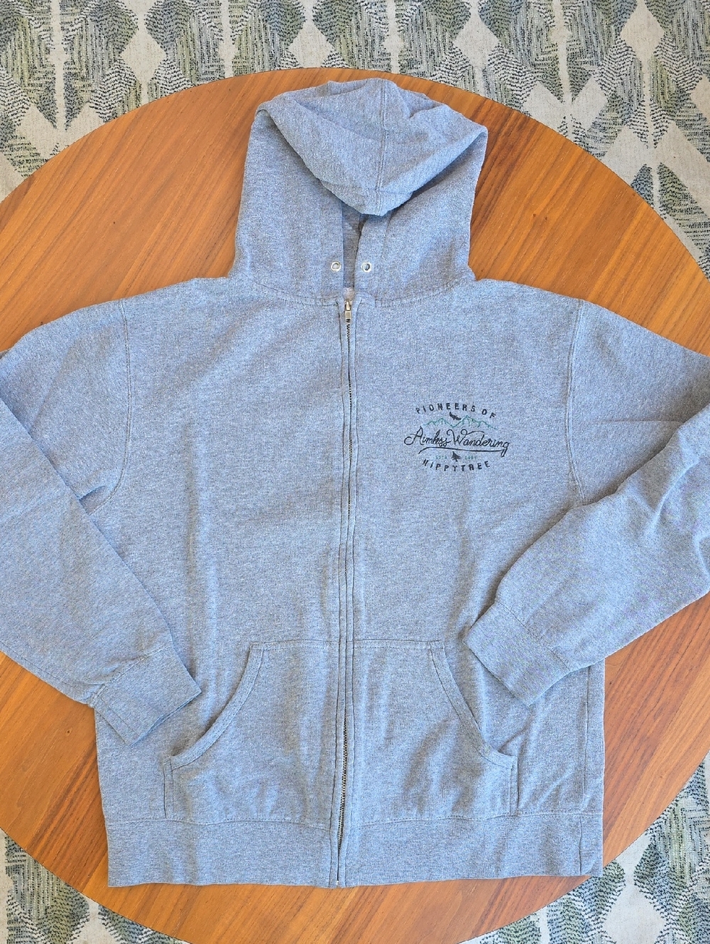 Light Heather Gray Full-Zip Hoodie with Script Logo